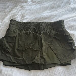 Pop flex Women's Olive Green Athletic Cargo Skort